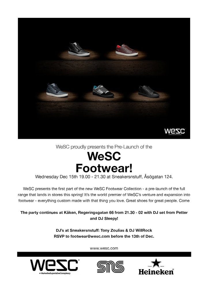World Premier. WeSC Footwear!